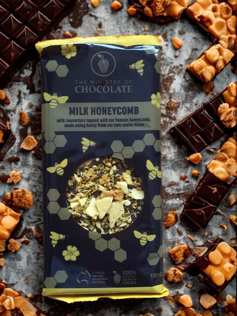 The Ministry of Chocolate Honeycomb 100g Milk Chocolate Bar