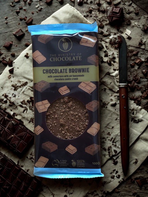 The Ministry of Chocolate Choc Brownie - 100g Milk Chocolate Bar