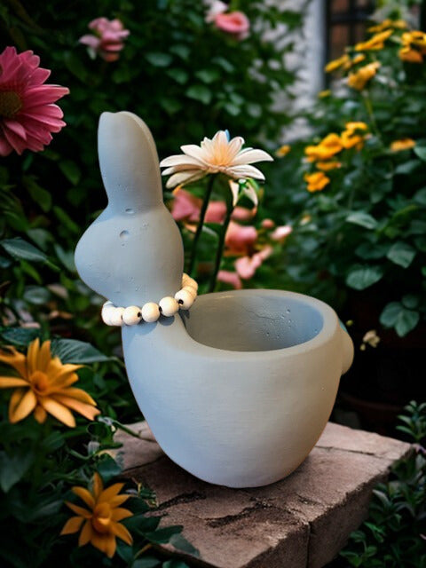 Bunny with Pearls Planter