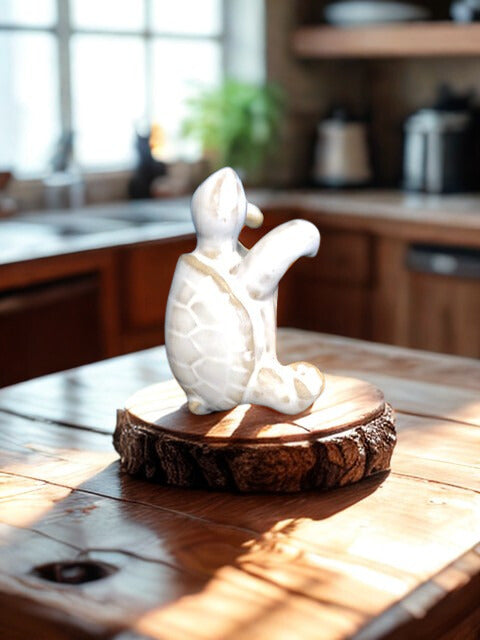 Turtle Pot Hanger White 8cm