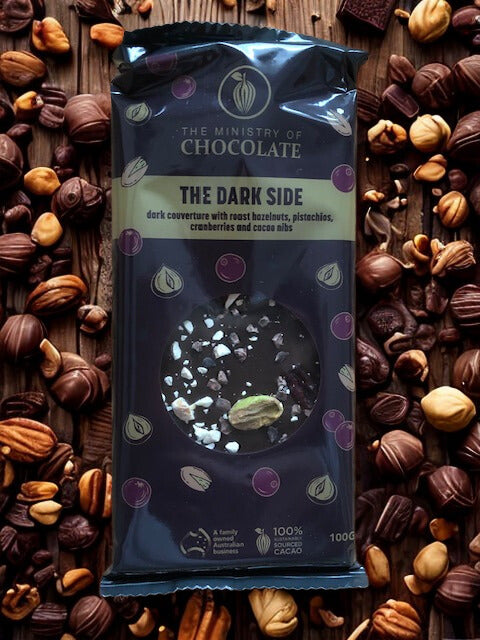 The Ministry of Chocolate  The Dark Side - 100g Dark Chocolate Bar