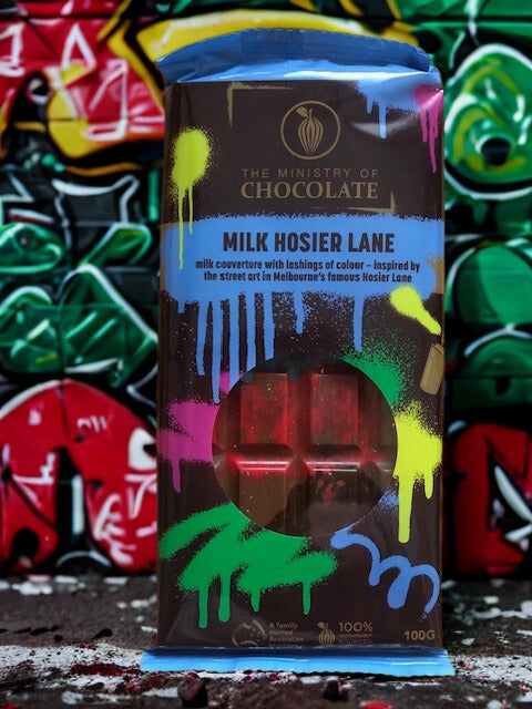 The Ministry of Chocolate Milk Hosier Lane - 100g Milk Chocolate Bar